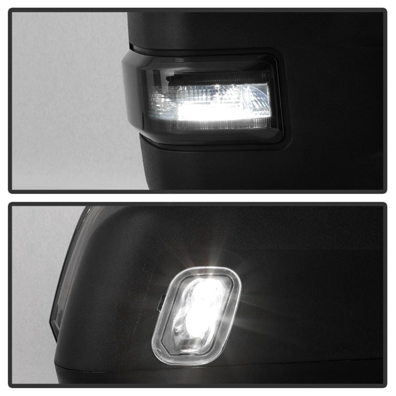 xTune 15-17 Ford F-150 Heated LED Telescoping Pwr Mirrors - Smk (Pair) (MIR-FF15015S-G4-PWH-SM-SET) SPYDER