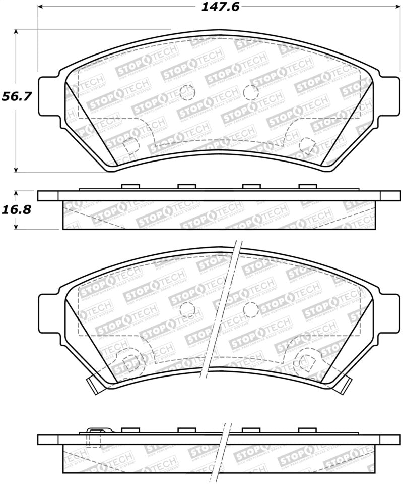 StopTech Premium Ceramic Brake Pads - 308.10750