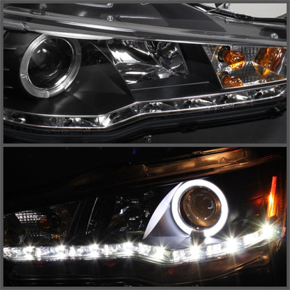 Spyder Mitsubishi Lancer/EVO-10 08-14 Projector Xenon/HID- LED Halo DRL Blk PRO-YD-ML08-HID-DRL-BK SPYDER