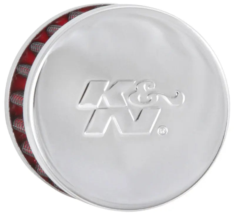 K&N Steel Base Chrome Top Crankcase Vent Filter 1/2in. Vent / 2in. OD / 1-1/2in. Height K&N Engineering