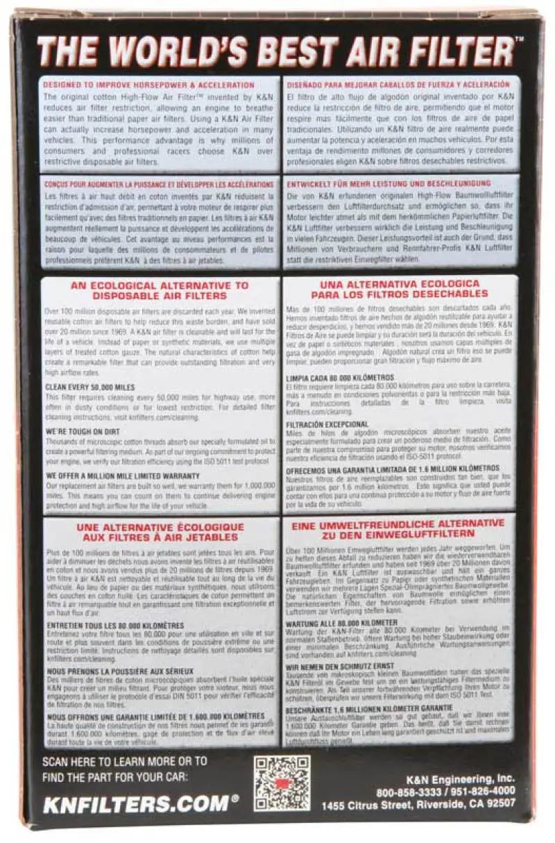 K&N Universal Clamp-On Air Filter / 2-1/8in O/S K&N Engineering