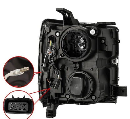 AlphaRex 880098 15-19 Chevy Silverado 2500/3500 LUXX-Series Proj. Headlights Blk w/Actv SeqSig & SBDRL