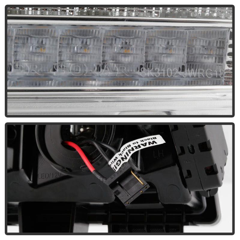 Spyder Jeep Wrangler 2018-2019 (Halogen Model Only) LED Front Bumper Lights - Seq. Signal - Chrome SPYDER