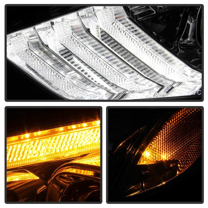 Spyder 15-18 Ford Focus Projector Headlights - Seq Turn Light Bar - Chrome PRO-YD-FF15-LBSEQ-C SPYDER