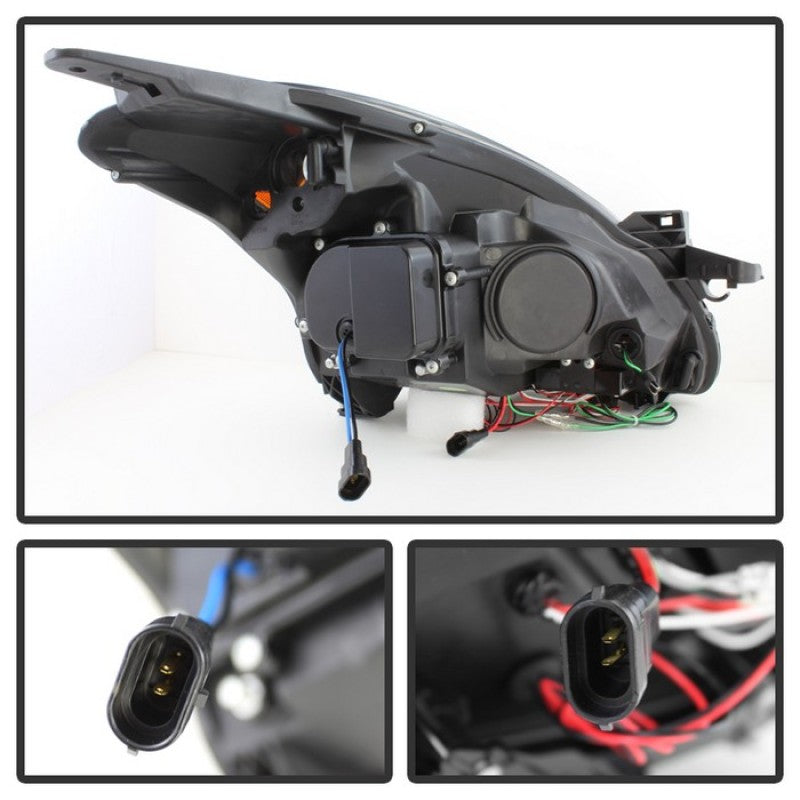 Spyder Nissan Altima 4Dr 10-12 Projector Headlights Light DRL LED Halo Blk PRO-YD-NA104D-LTDRL-BK SPYDER