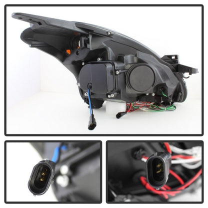 Spyder Nissan Altima 4Dr 10-12 Projector Headlights Light DRL LED Halo Blk PRO-YD-NA104D-LTDRL-BK SPYDER