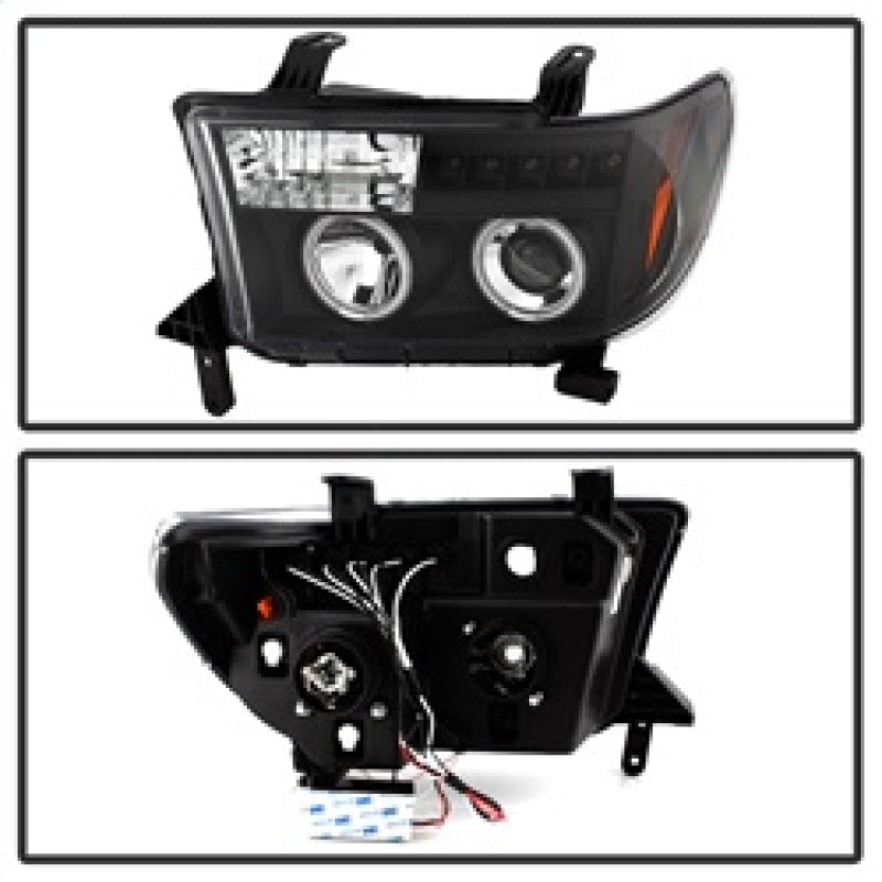 Spyder Toyota Tundra 07-13 Projector Headlights CCFL Halo LED Blk PRO-YD-TTU07-CCFL-BK SPYDER
