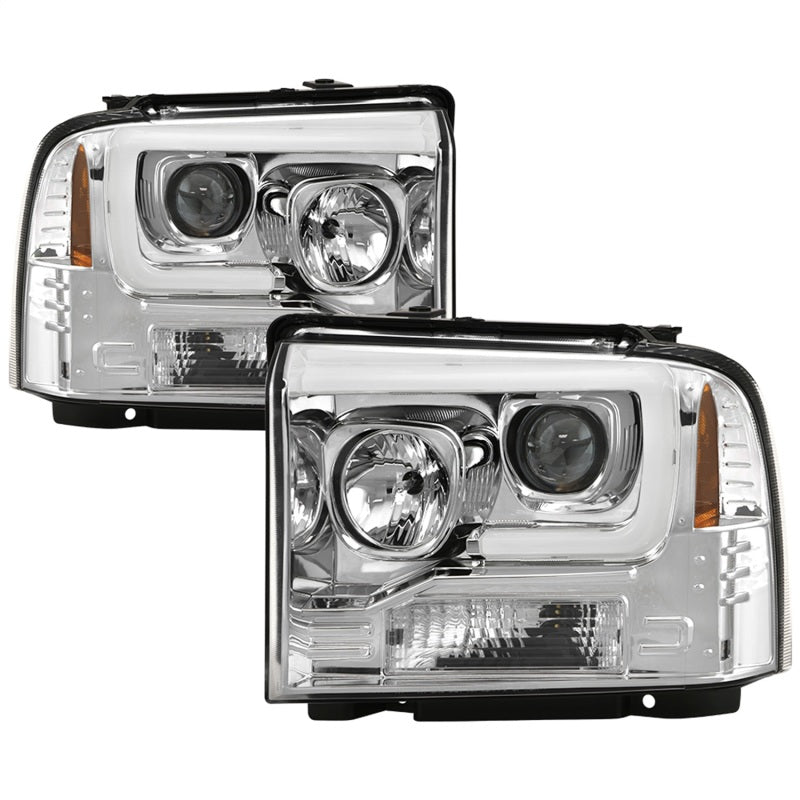 Spyder Platinum Ford F250/350/450 05-07 High-Power LED Module Proj. Headlights-Chrome (PRO-YD-FS05V2 SPYDER