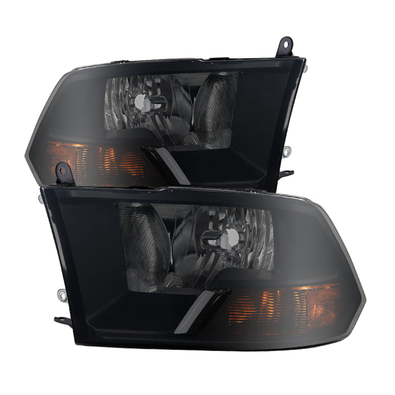 Xtune Dodge Ram 1500 09-12 ( Non Quad Headlights ) Crystal Headlights Black Smoked HD-JH-DR09-AM-BSM SPYDER