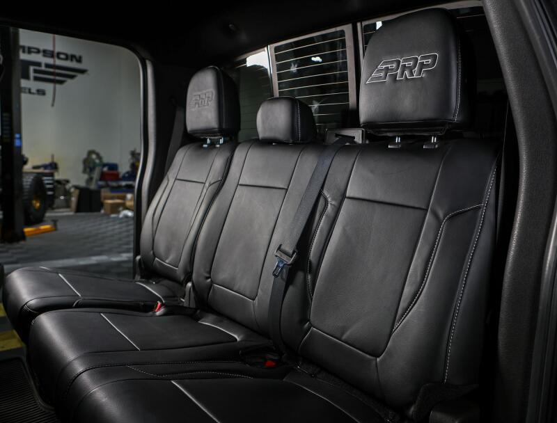 PRP 12-14 Ford Raptor  Rear Bench Seat Covers- Black with Silver Stitch B070-06
