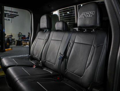 PRP 12-14 Ford Raptor  Rear Bench Seat Covers- Black with Silver Stitch B070-06
