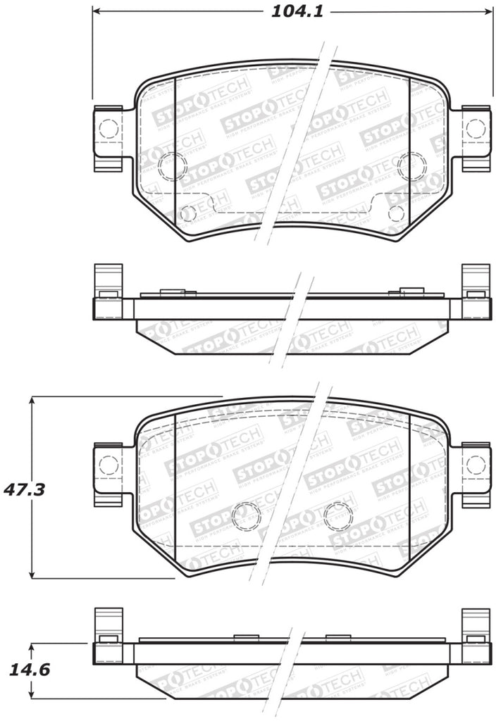 StopTech Premium Ceramic Rear Brake Pads - 308.18740