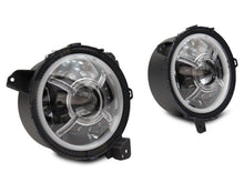 Load image into Gallery viewer, Raxiom 18-22 Jeep Wrangler JL/ JT 9-Inch LED Headlights w/ DRL and Halo- Black Housing (Clear Lens)