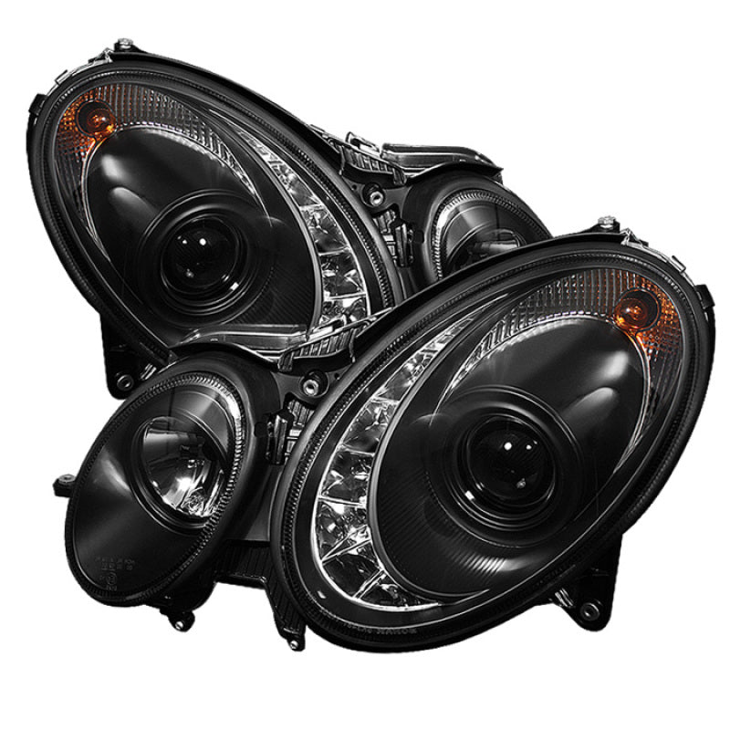Spyder Mercedes Benz E-Class 03-06 Projector Halogen Model- DRL- Blk PRO-YD-MBW21103-DRL-BK SPYDER