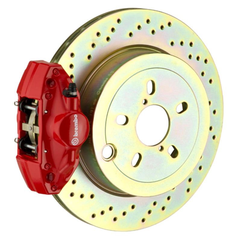 Brembo 02-07 Impreza/ wRX (GD/GG) Rear GT BBK 2 Piston Cast 2pc 316 x20 1pc Rotor Drilled-Red Brembo