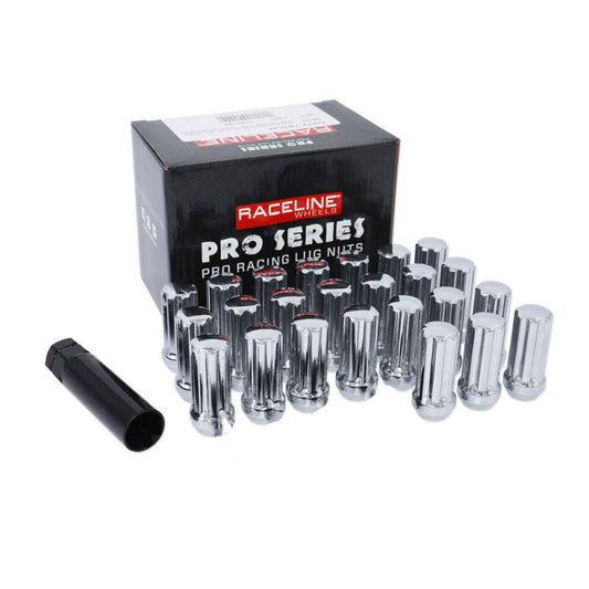 Raceline 14x1.50mm XL Spline Chrome Lug Nuts (32 Pack)