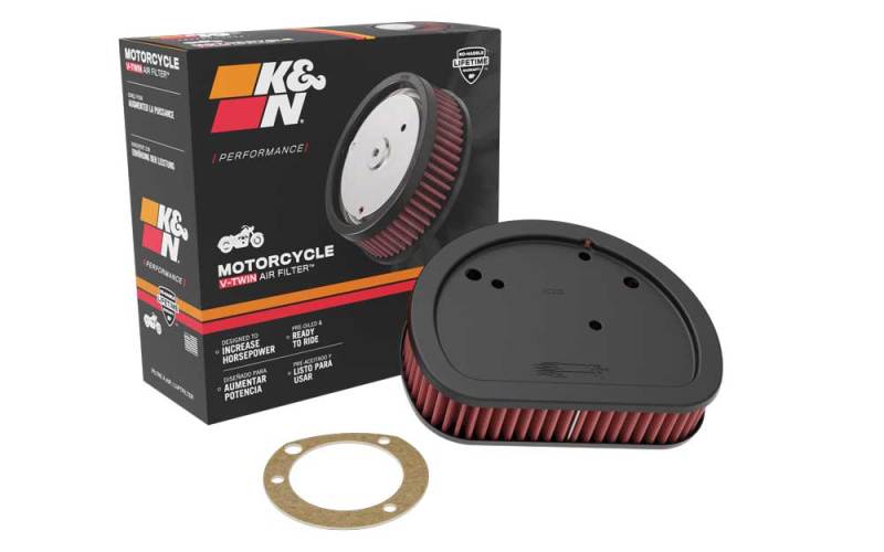 K&N Replacement Air Filter 7.125in L x 5.688in W x 1.625in H for Harley Davidson K&N Engineering