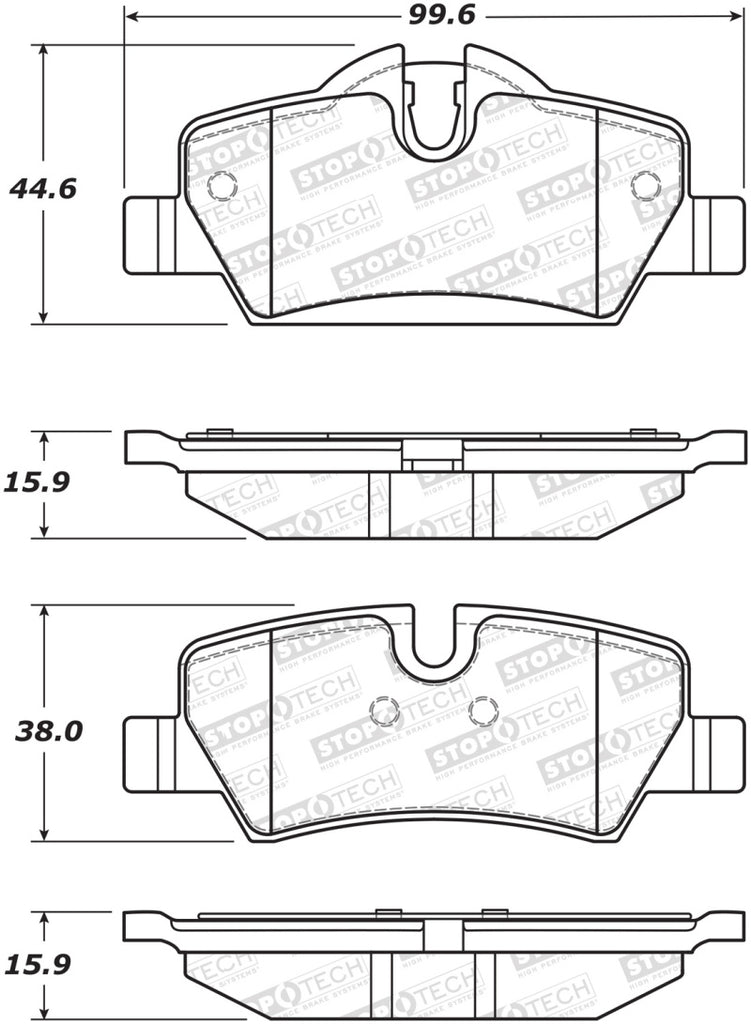 StopTech Premium Ceramic Front Brake Pads - 308.18000