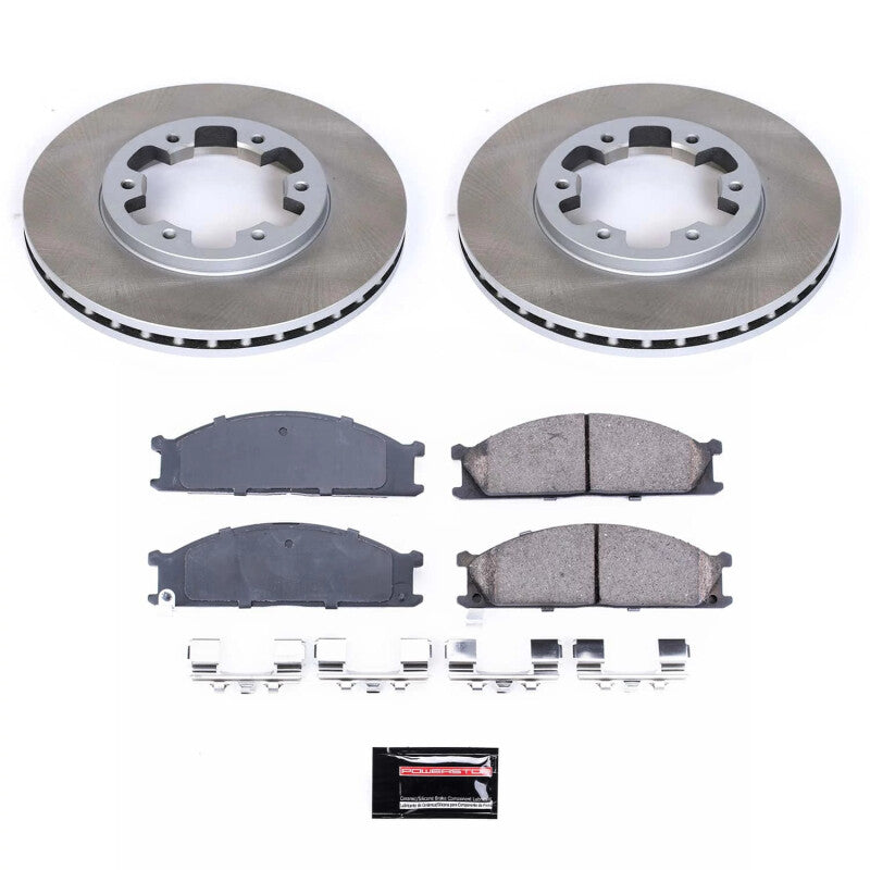 Power Stop 87-95 Nissan Pathfinder Front Semi-Coated Rotor Kit