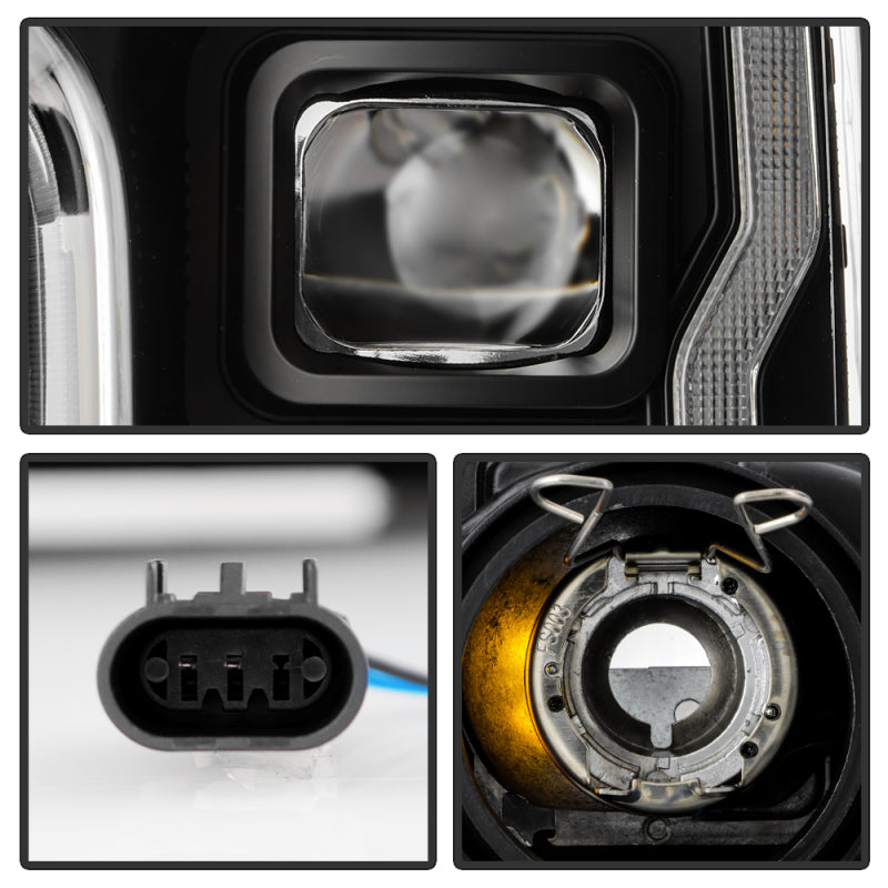 Spyder Signature 20-22 Ford F250/F350 (Halogen) Proj. Headlights - Black (PRO-YD-FS20HALSI-SEQ-BK) SPYDER