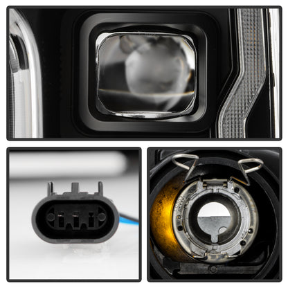 Spyder Signature 20-22 Ford F250/F350 (Halogen) Proj. Headlights - Black (PRO-YD-FS20HALSI-SEQ-BK) SPYDER