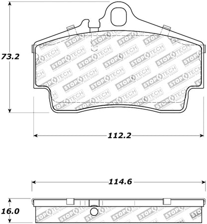 StopTech Premium Ceramic Rear Brake Pads - 308.07380 Stoptech