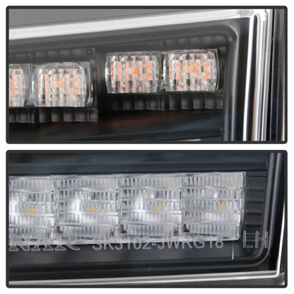 Spyder Jeep Wrangler 2018-2019 ( LED Model Only) LED Front Bumper Lights - Sequential Signal - Black SPYDER