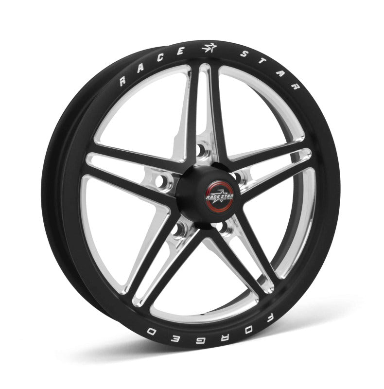 Race Star 63 Pro Forged 15x3.50 Lug Mount 5x4.50 BC / 1.75in. BS Wheel - Black Anodized/Machined 63-53545172B