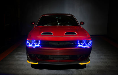 Oracle 15-21 Dodge Challenger Dynamic Surface Mount Headlight Halo Kit - ColorSHIFT - Dynamic ORACLE Lighting