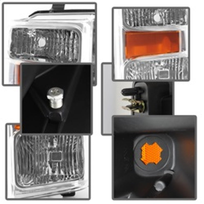 Xtune Ford F250/350/450 Super Duty 08-10 OEM Headlights Chrome HD-JH-FS08-AM-C SPYDER
