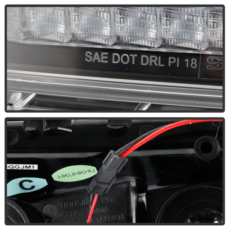 Spyder Jeep Wrangler 2018-2019 (Halogen Model Only) LED Front Bumper Lights - Seq. Signal - Black SPYDER