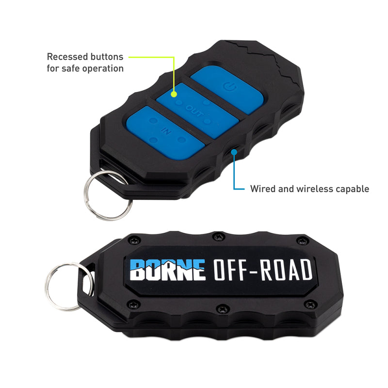 Borne Off-Road 12K Winch - Blue Synthetic Rope Borne Off-Road