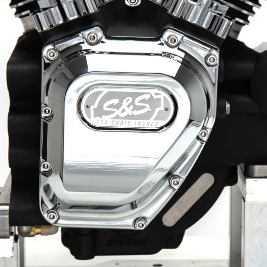 S&S Cycle 07-16 Touring Models T124 T-Series Long Block High Compression Engine - Wrinkle Black