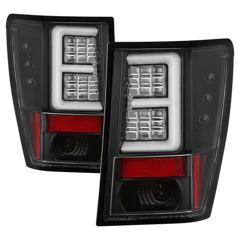 Spyder 07-10 Jeep Grand Cherokee Light Bar LED Tail Lights - Black ALT-YD-JGC07V2-LB-BK SPYDER
