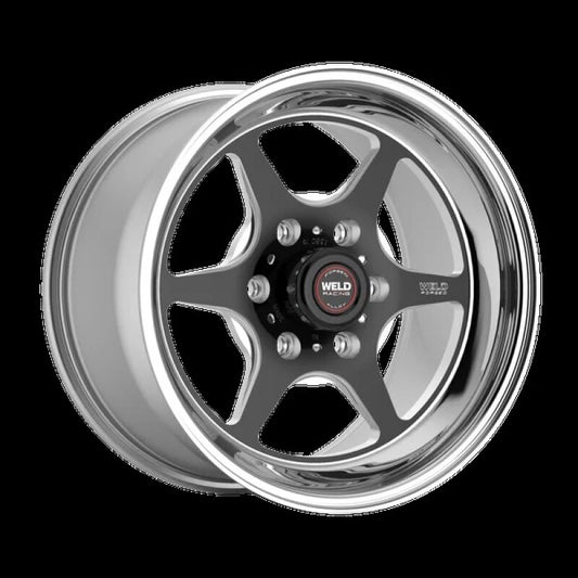 Weld S79 HD S79 18x8in / 6x139.7 BP / 5.6in BS Black Center - Polished Shell Wheel