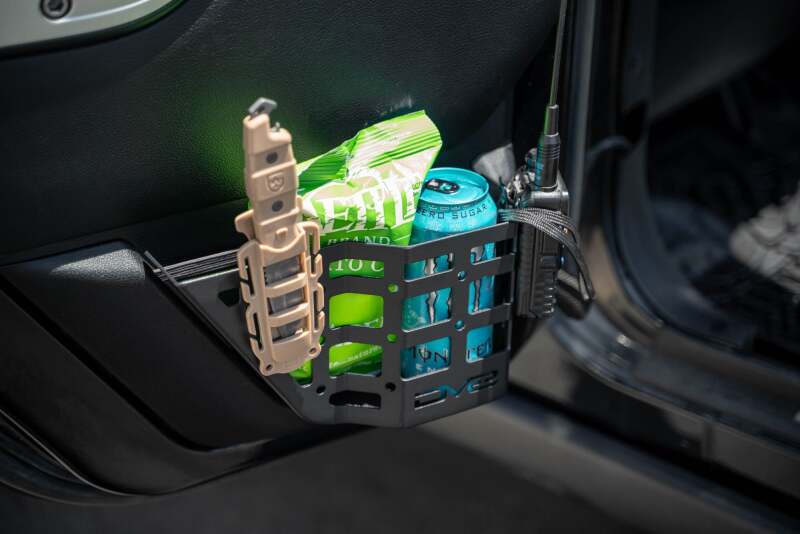 DV8 Offroad 11-18 Jeep Wrangler JK 4 Door Only Rear Door Pocket Molle Panels - Black