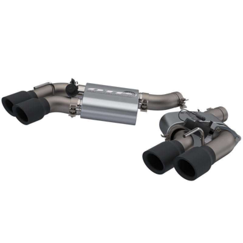 QTP 16-18 Chevrolet Camaro SS 6.2L 304SS Screamer Axle Back Exhaust Tip w/3.5in Quad Black Tips QTP