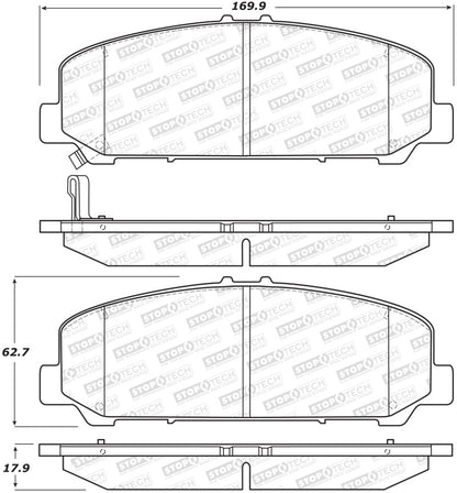 StopTech Premium Ceramic Front Brake Pads - 308.15090 Stoptech