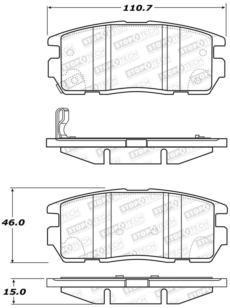 StopTech Premium Ceramic Brake Pads - 308.12750 Stoptech
