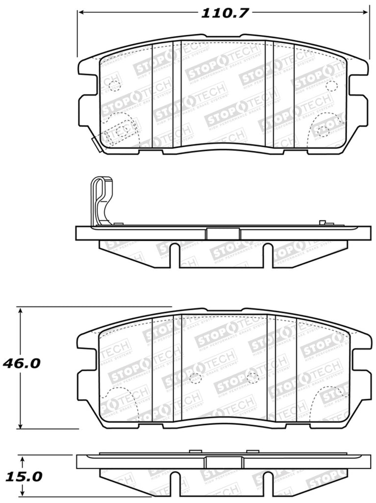 StopTech Premium Ceramic Brake Pads - 308.12750