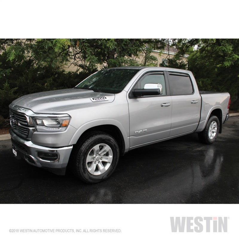 Westin 19-22 Ram 1500 Crew Cab(Excl. 19-22 Ram 1500 Classic) In Channel Wind Deflector 4pc - Smoke Westin