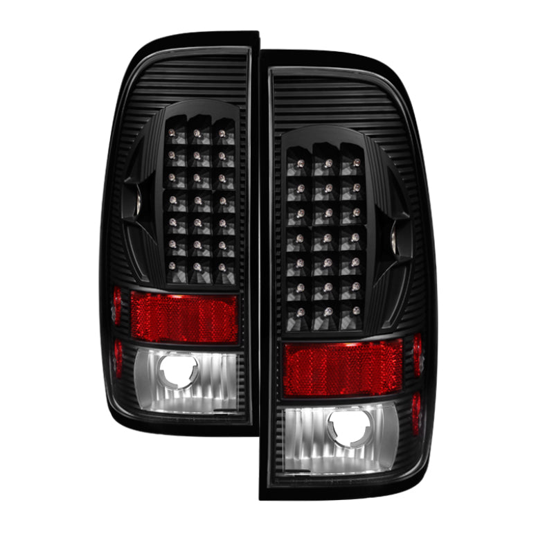 Xtune Ford F150 Styleside 97-03 / F250/350/450/550 99-07 LED Tail Lights Black ALT-ON-FF15097-LED-BK SPYDER