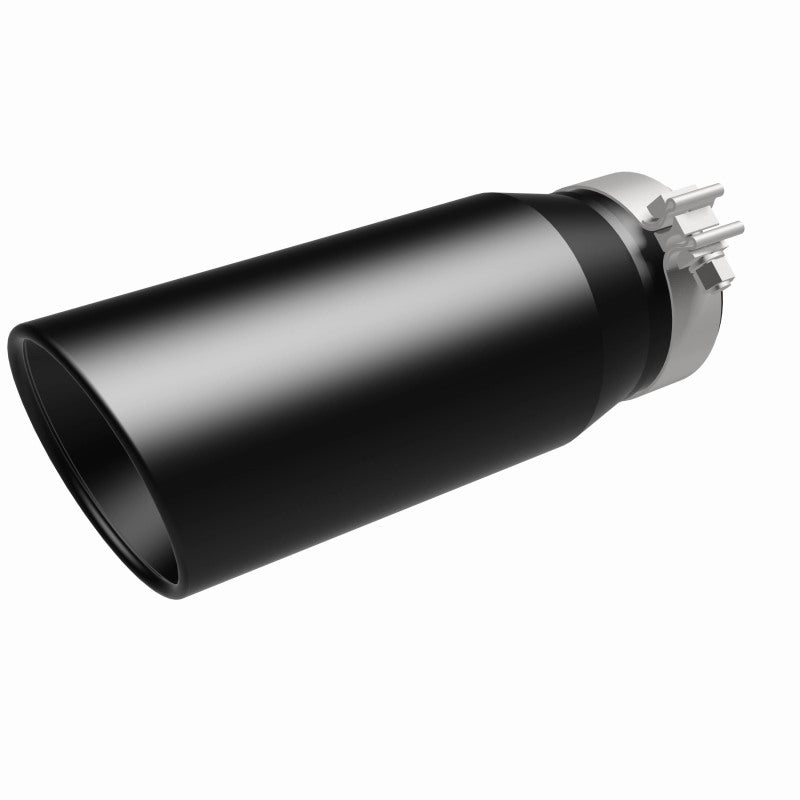 MagnaFlow Tip Stainless Black Coated Single Double Round Single Outlet 5in Dia 4in Inlet 13in L Magnaflow