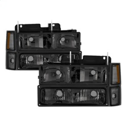 Xtune Chevy Suburban 94-98 Headlights w/ Corner & Parking Lights 8pcs Smoked HD-JH-CCK88-AM-SM-SET SPYDER