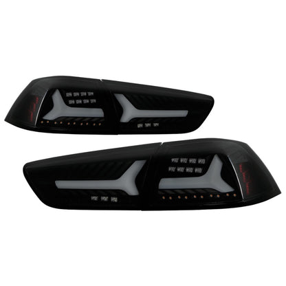 Spyder Mitsubishi Lancer/Evolution X 08-14 V2 LED Tail Lights - Black Smoke ALT-YD-ML08V2-SEQ-BSM SPYDER