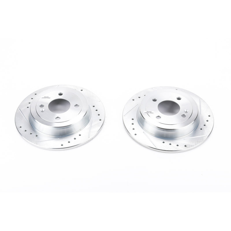 Power Stop 12-19 Hyundai Accent Rear Evolution Drilled & Slotted Rotors - Pair PowerStop