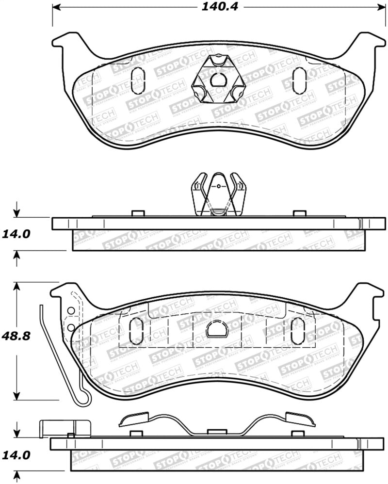 StopTech Premium Ceramic Brake Pads - 308.09641 Stoptech