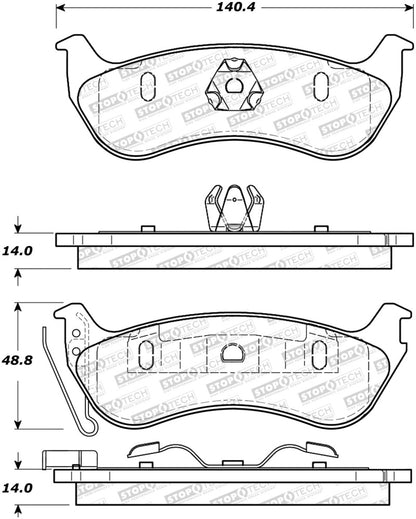 StopTech Premium Ceramic Brake Pads - 308.09641 Stoptech