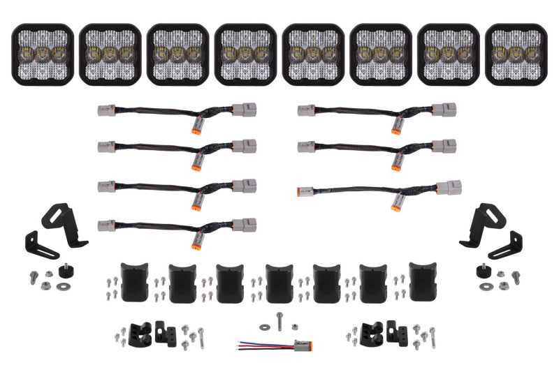 Diode Dynamics SS5 Pro Universal CrossLink 8-Pod Lightbar - White Combo