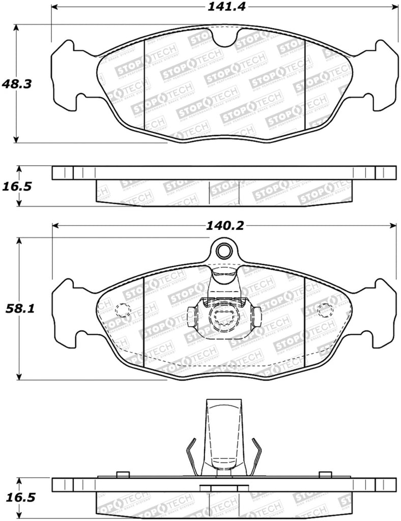 StopTech Premium Ceramic Brake Pads - 308.06881